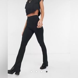 Topshop front flared pants in black